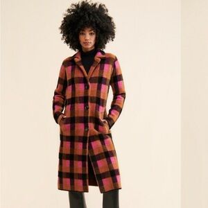 NVLT Rich Brown Plaid Coatigan